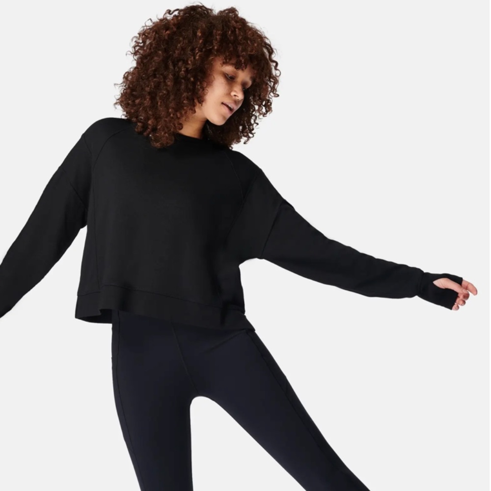 Sweaty Betty After Class Cotton Blend Crop Sweatshirt EUC!